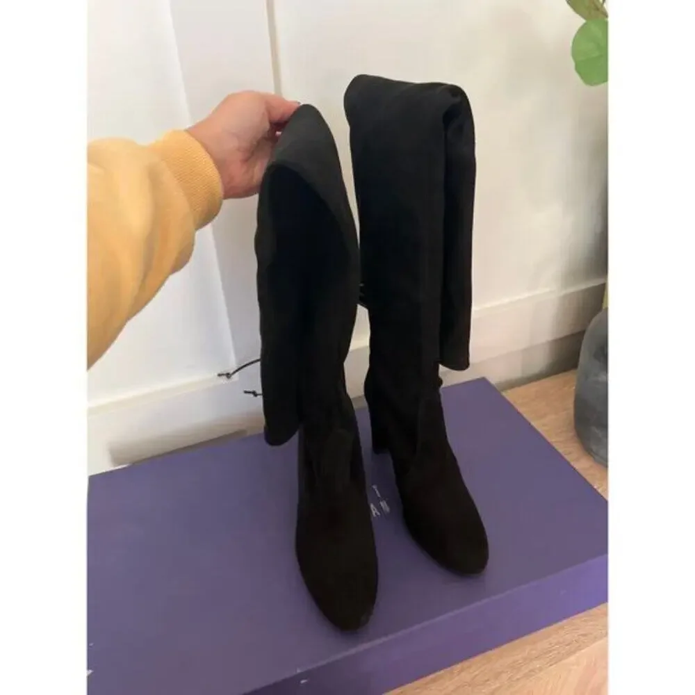 NEW IN BOX Stuart Weitzman Highland Black Suede Over-the-knee Boot Women's